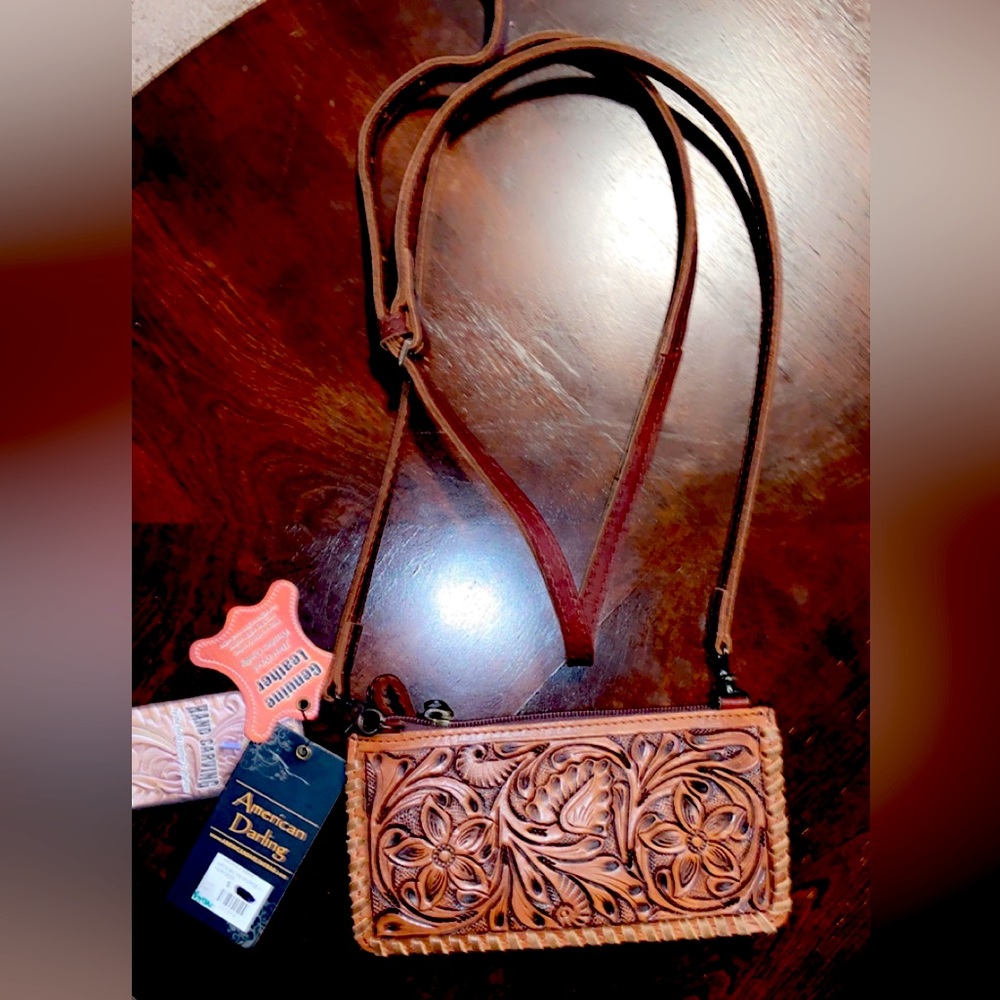 Genuine Leather American Darling crossbody